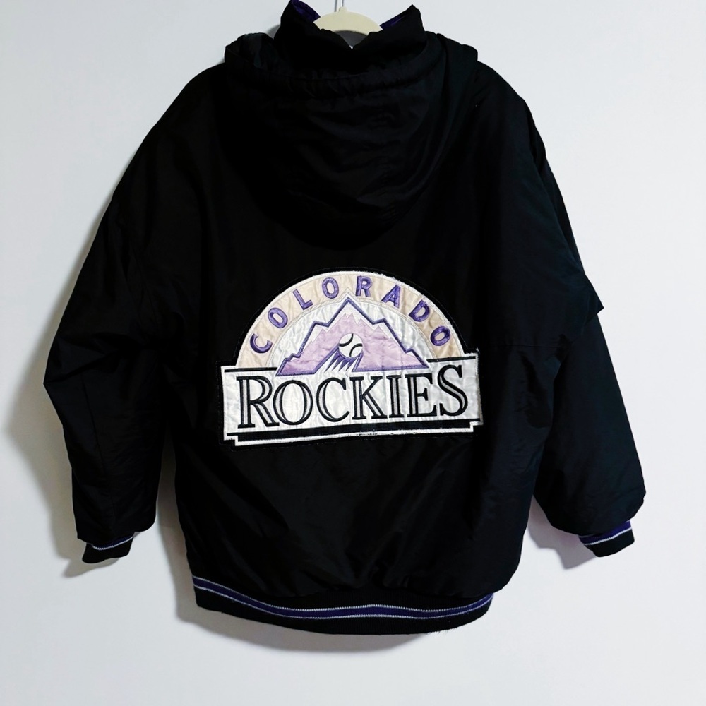 STARTER - Vintage MLB Colorado Rockies Black Puffer Jacket